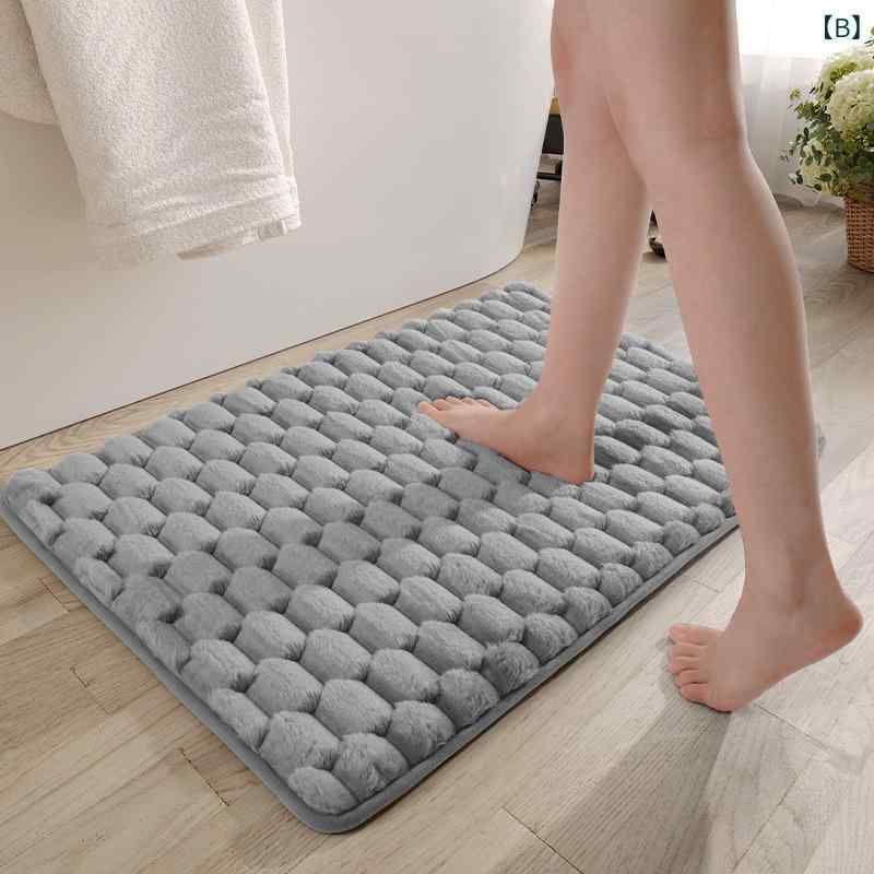 バスマット 吸水 速乾 厚手 浴室マット 玄関マット トイレマット ポリエステル 40x60cm 50x80cm 60x90cm 無地 シンプル かわいい 白 グレー 黒 茶色 ピンク系