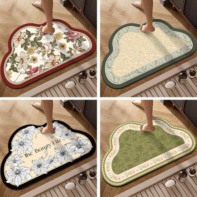 フロアマット バスマット 浴室 玄関 吸水 速乾 滑り止め 天然ゴム 美式 かわいい おしゃれ