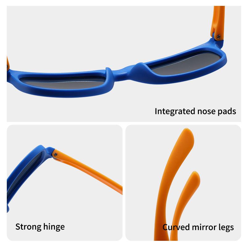 サングラス キッズ 子供用 偏光レンズ UV400 紫外線カット シリコンフレーム スポーツ アウトドア 運動 登山 釣り 旅行 ブルー ピンク系