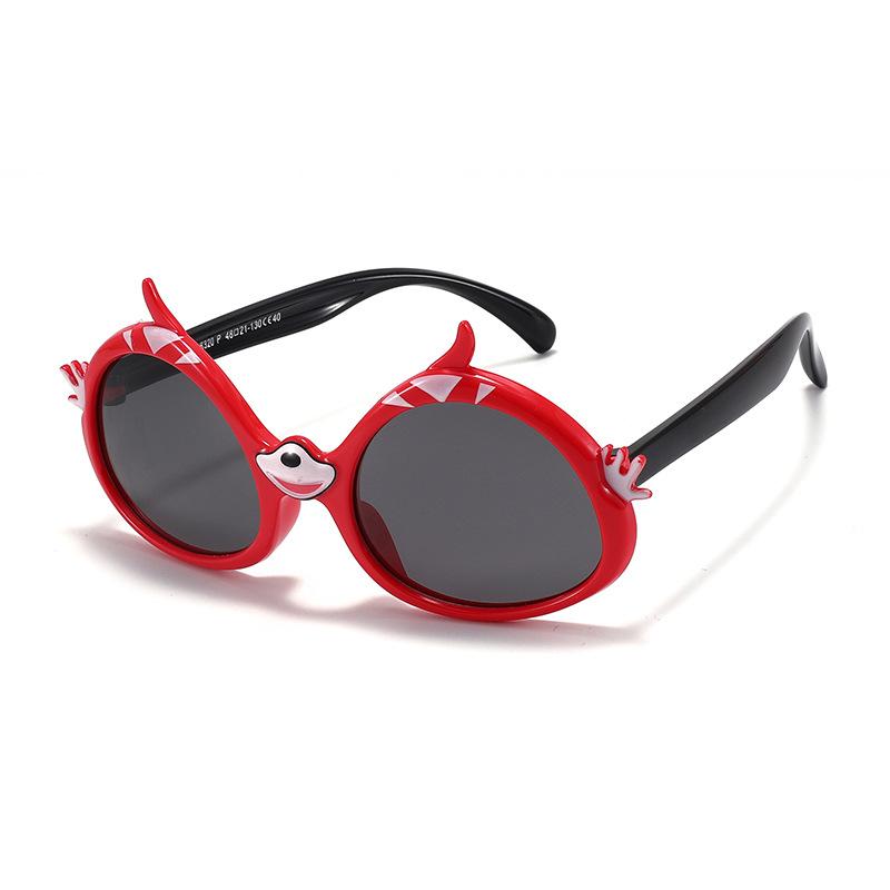 サングラス キッズ 子供用 ファッション カートゥーン スポーツ 紫外線 UV400 カット 砂藍色