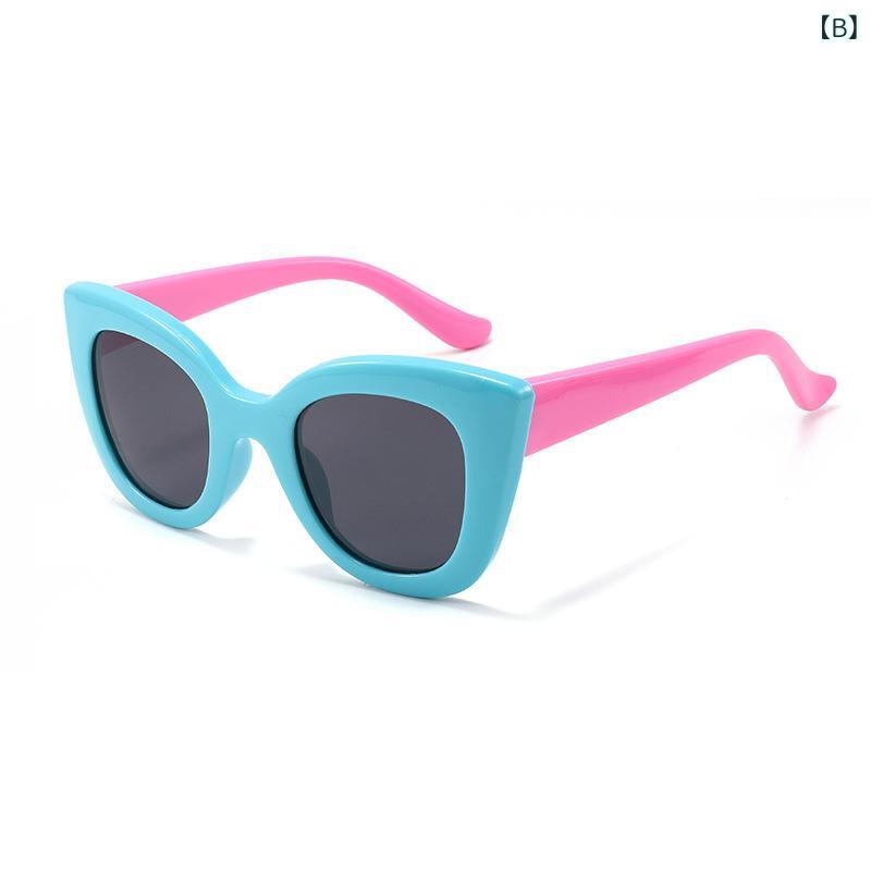 サングラス キッズ 子供用 ファッション 偏光サングラス シリコンフレーム UV400 紫外線対策 アウトドア スポーツ 運動 登山 ランニング 釣り ブラックフレーム ブルー