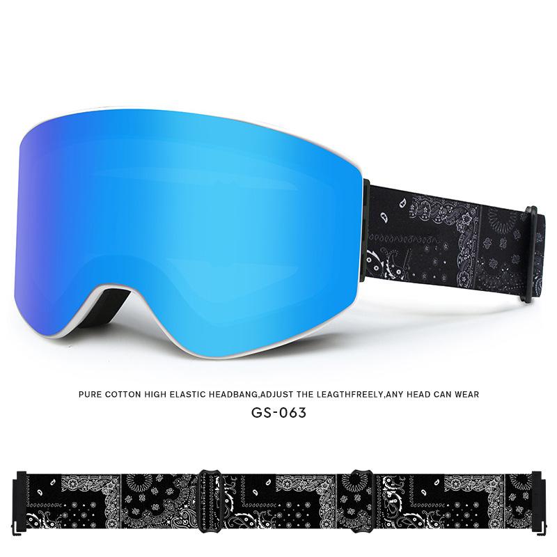 ゴーグル 男女兼用 防曇 アウトドア 柱面 ダブルレンズ スキー スノーボード 登山 スポーツ 紫外線カット 白 黒