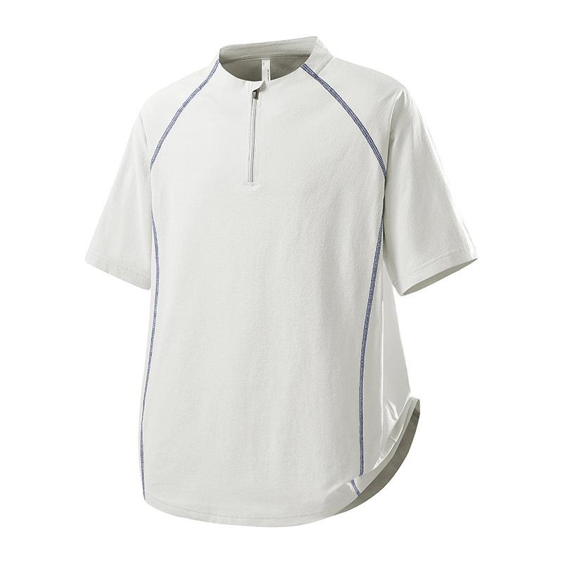 トップス メンズ レディース ハーフジップ 半袖Tシャツ 吸湿速乾 高機能 アウトドア スポーツウェア トレーニング サイクリング 春夏・スタイル: スポーツ・素材: ポリエステル100%・フィット感: ルーズ・対象: 青年・ネックライン: スタンドカラー・袖丈: 半袖・厚さ: 薄手・デザイン詳細: ステッチ・加工: イージーケア・カラー展開: ライトホワイトグレー、コールドグリーングレー、ポーラーブラック、グレイッシュパープルレッド、遠山グレー・サイズ展開: S, M, L, XL, 2XL・カテゴリ: Tシャツ・袖タイプ: レギュラー・重量: 180g-250g・機能: 速乾、通気性、UVカット、防シワ、吸湿発散・対象年齢: 大人・性別: メンズ