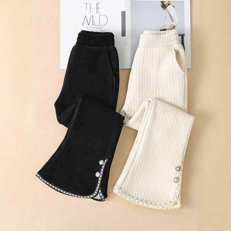 子供用パンツ 女の子 花柄レース フレアパンツ 裏起毛 厚手 ロングパンツ 高学年向け 伸縮性 ウエストゴム 秋冬 無地 普段着 通学着 110 120 130 140 150 160