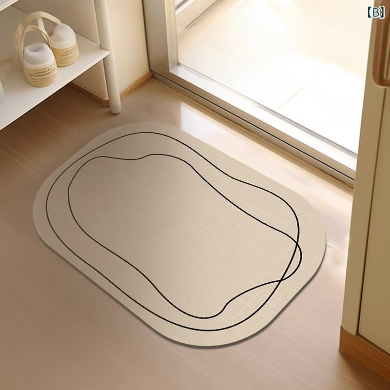 マット 浴室用 珪藻土 バスマット 防滑 吸水 速乾 トイレマット ドアマット ストライプ 無地 幾何学模様 40×60cm 45x70cm 50x80cm 60x90cm 80x120cm