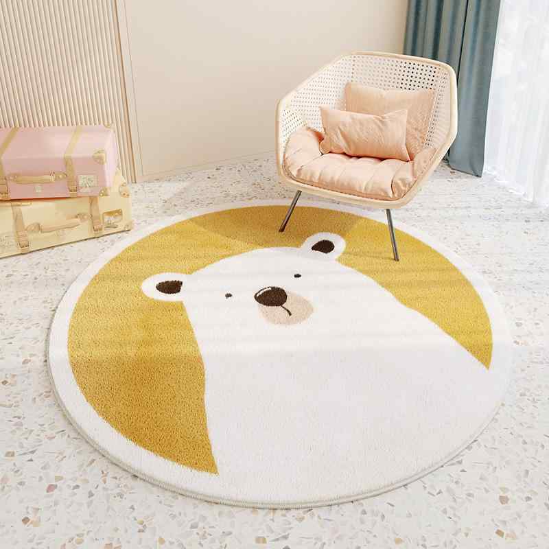 ラグ カーペット 円形 洗える ポリエステル 抗菌 防臭 防ダニ 吸水 速乾 滑り止め 花柄 かわいい 寝室 ..