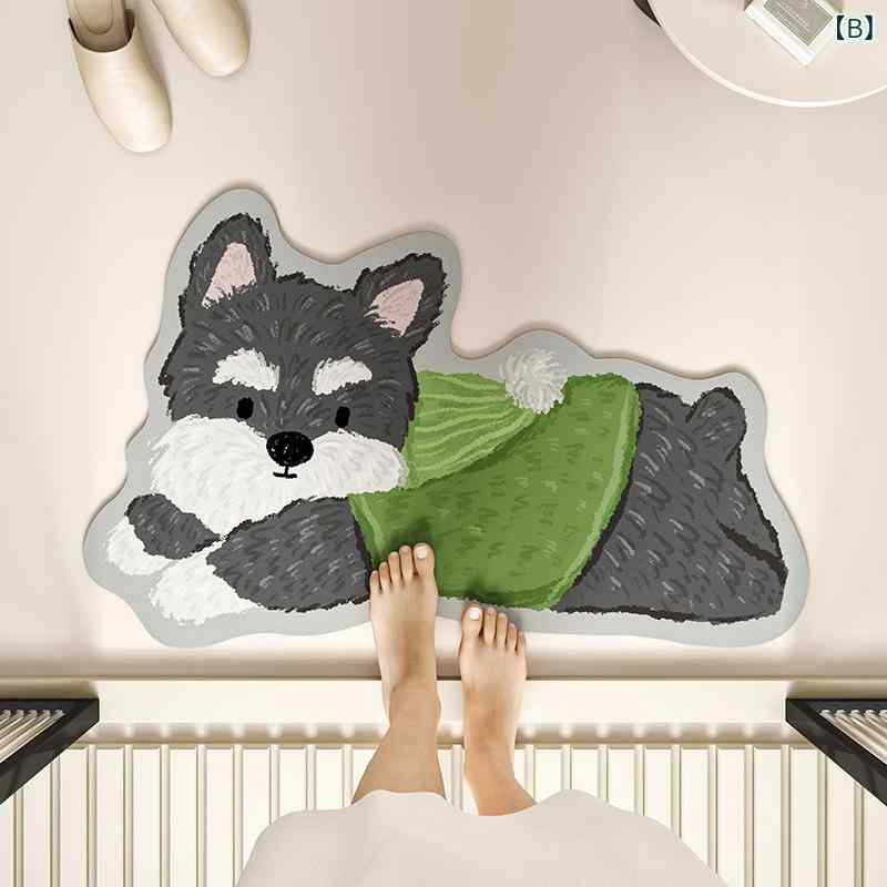 マット キッズ 犬柄 珪藻土 バスマット 吸水 速乾 滑り止め付き トイレマット ドアマット 浴室 かわいい アニメ 40 60cm 50 80cm 60 90cm 80 120cm