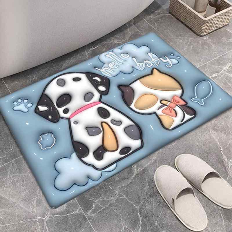 珪藻土マット バスマット 浴室マット 吸水速乾 滑り止め ドアマット カーペット 萌趣動物 かわいい ア..