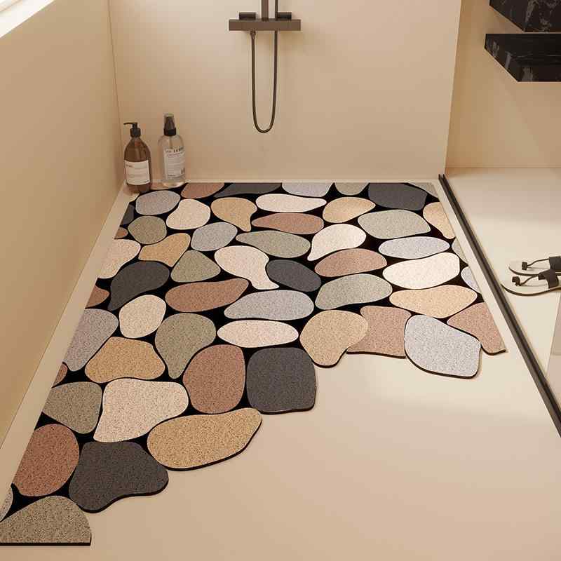 風呂マット 浴室マット 卵石柄 カット可能 滑り止め 転倒防止 排水 シャワー バスマット 子供用 PVC 手..