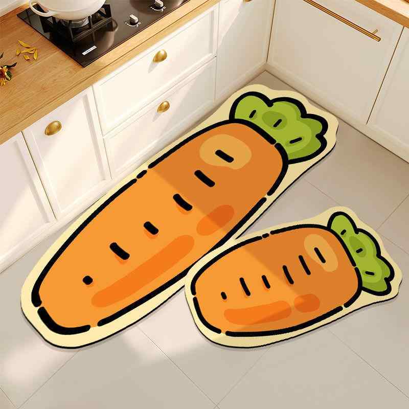 マット キッチンマット 玄関マット 拭ける 吸水 速乾 滑り止め カーペット 40*60cm 野菜 トウモロコシ ..