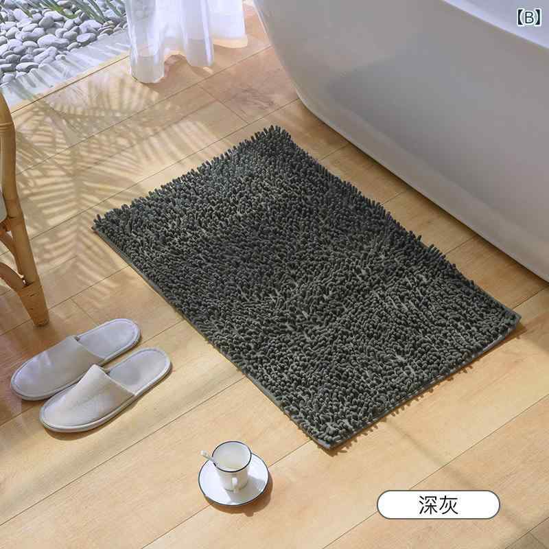 マット 玄関マット キッチンマット バスマット 再生繊維 滑り止め 吸水 速乾 洗える 無地 40 60cm 50 80cm 60 90cm グレー ブラウン レッド パープル ピンク 3