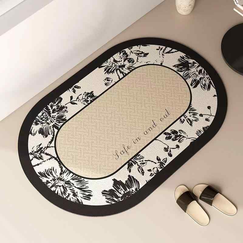 マット レディース バスマット おしゃれ 吸水 速乾 滑り止め付き 浴室 足拭きマット かわいい 花柄 植物柄 40*60cm 50*80cm 60*90cm 80*120cm