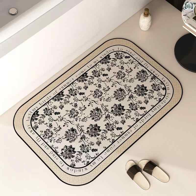 マット レディース バスマット おしゃれ 吸水 速乾 滑り止め付き 浴室 足拭きマット かわいい 花柄 植物柄 40*60cm 50*80cm 60*90cm 80*120cm