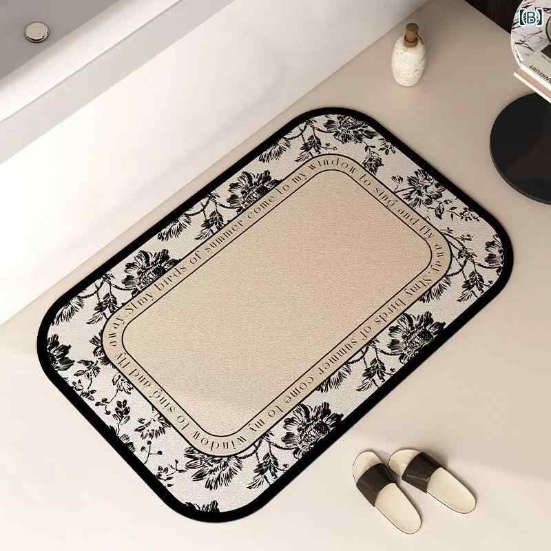 マット レディース バスマット おしゃれ 吸水 速乾 滑り止め付き 浴室 足拭きマット かわいい 花柄 植物柄 40*60cm 50*80cm 60*90cm 80*120cm