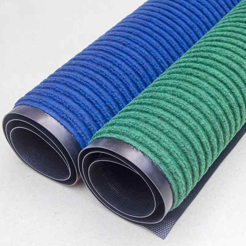 マット PVCストライプ玄関マット 業務用 家庭用 滑り止め 吸水 泥落とし 長方形 ポリエステル 繊維 水..