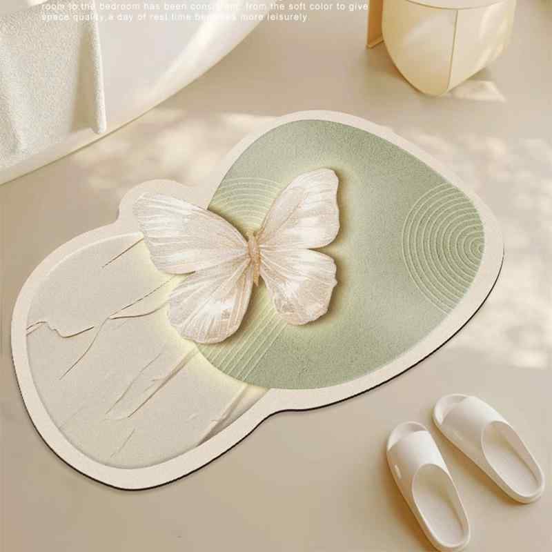 バスマット 珪藻土マット 浴室足ふきマット 吸水速乾 滑り止め付き 防カビ 防臭 ストライプ柄 花柄 抽..