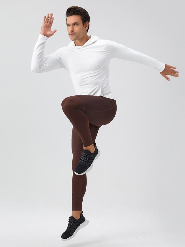 ヨガパンツ メンズ 男性用 接触冷感 速乾 スポーツレギンス スキニーパンツ 裾ファスナー付き 運動用 ロングパンツ 伸縮性 ストレッチ 普段使い トレーニング ランニング ジムウェア ブラック チョコレートブラウン