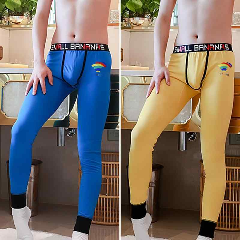メンズ 綿 保温インナー 九分丈パンツ 秋冬 伸縮性 無地 薄手 男性用 スパッツ レギンス 部屋着 普段使い 青 赤 緑 黄色 黒