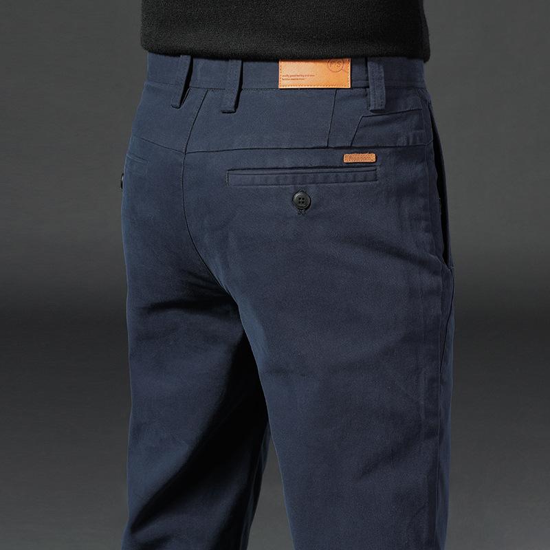 Pants - カジュアルパンツ メンズ テーパードパンツ ストレッチ ロングパンツ 男性用 ビジネスカジュアル 四季 コットン混紡 無地 厚手 伸縮性