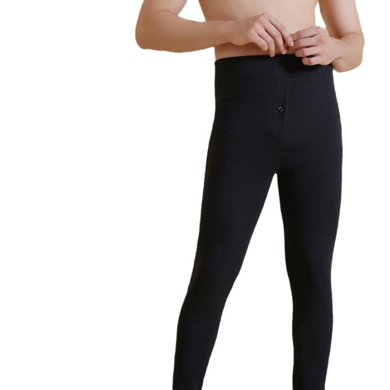 メンズ レギンス スパッツ ウール シルク混 男性用 保温 あったか インナー 高弾性 ハイウエスト 裏起毛 防寒 アンダーウェア ズボン下 グレー系