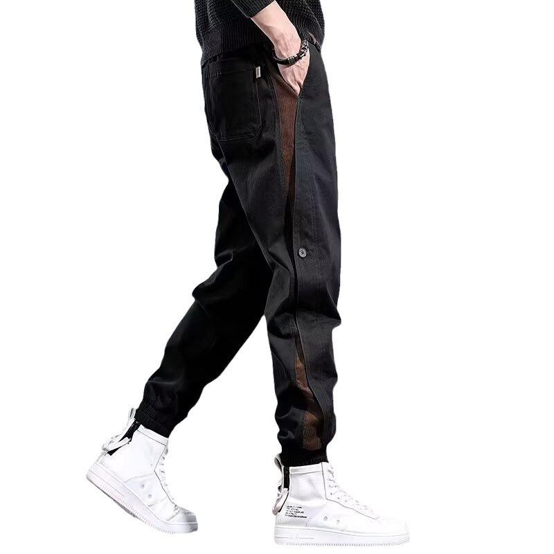 Pants - ワークパンツ メンズ 秋冬 裏起毛 スリム 切り替え ドローコード 裾絞り 耐摩耗 カーゴパンツ 作業着 長ズボン 黒 グレー カーキ