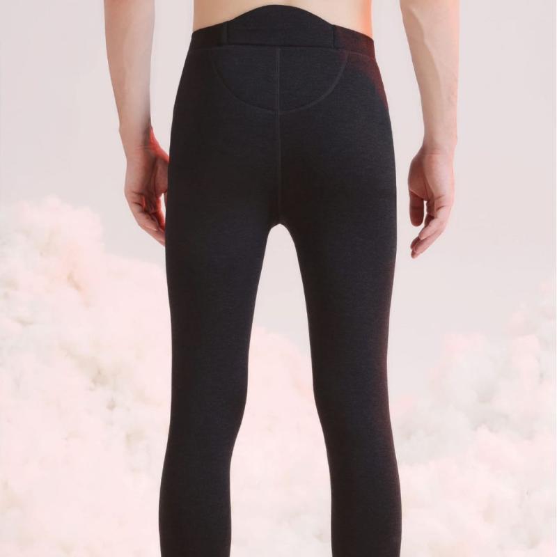 メンズ ウール シルク ダウン 暖パン 秋冬 裏起毛 厚手 ラムウール レギンス ハイウエスト あったか ズ..