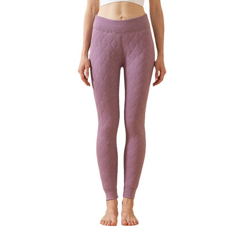 パンツ 男女兼用 ウール 綿 高腰 裏起毛 防寒 あったか インナー ズボン スパッツ レギンス 黒 紫 ピンク系 秋冬