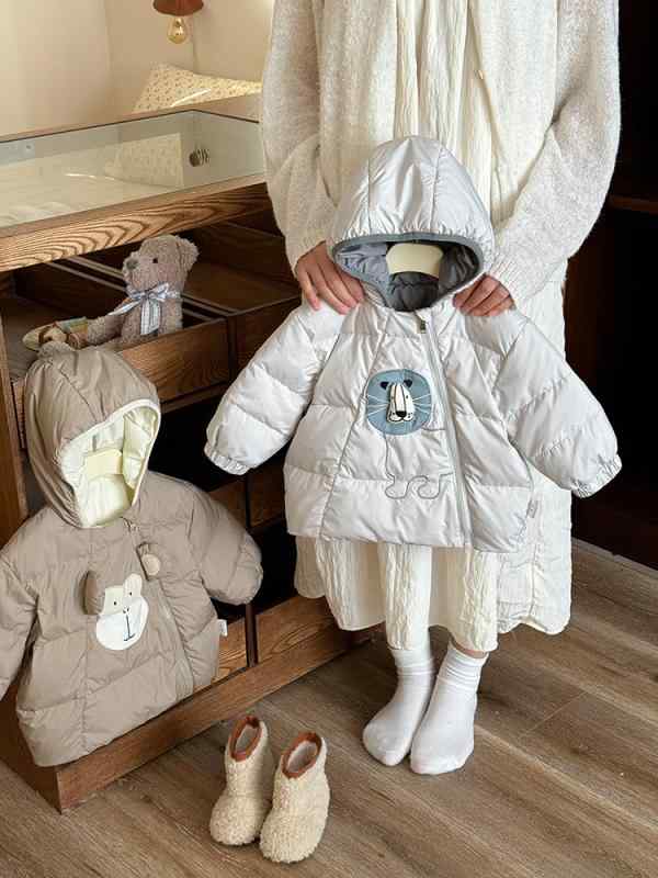 子供服 ダウンジャケット 男の子 幼児 薄手 ライトダウン フード付き アウター 秋冬 ベビー服 Aクラス 73CM 80cm 90cm 100cm 110cm グレー カーキ