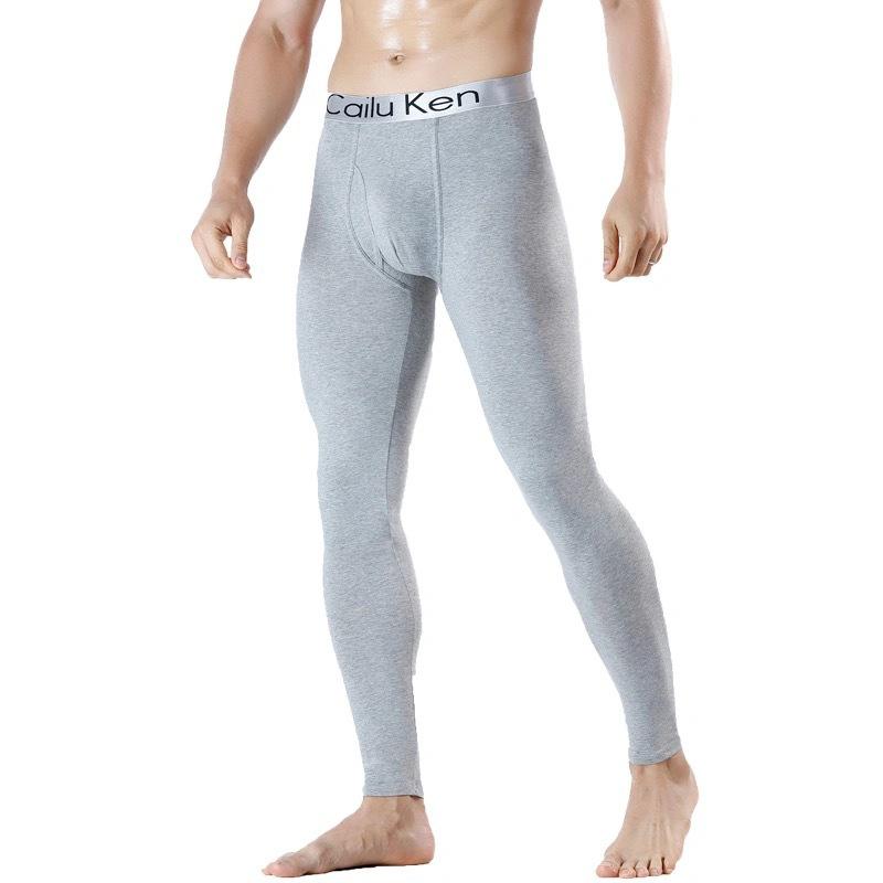 メンズ レギンス スパッツ 綿 混紡 薄手 無地 中腰 スリム 保温 インナー 秋冬 軽量 ブラック グレー(4.0)