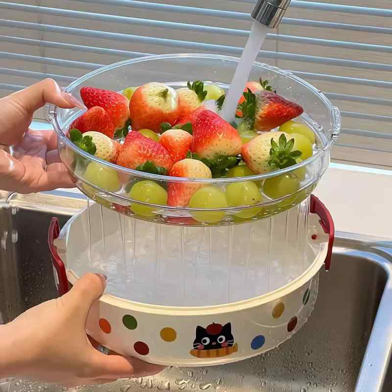 果物皿水切りバスケットリビングティ...