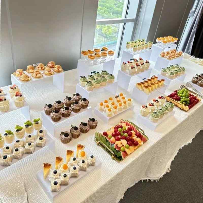 果物かご アクリル製 ウェディング 冷菜 ケーキスタンド セット デザート 紙コップ ケーキ 寿司 デザート 陳列棚 透明 ホワイト ブラック 大号 加大号 3点セット 4点セット