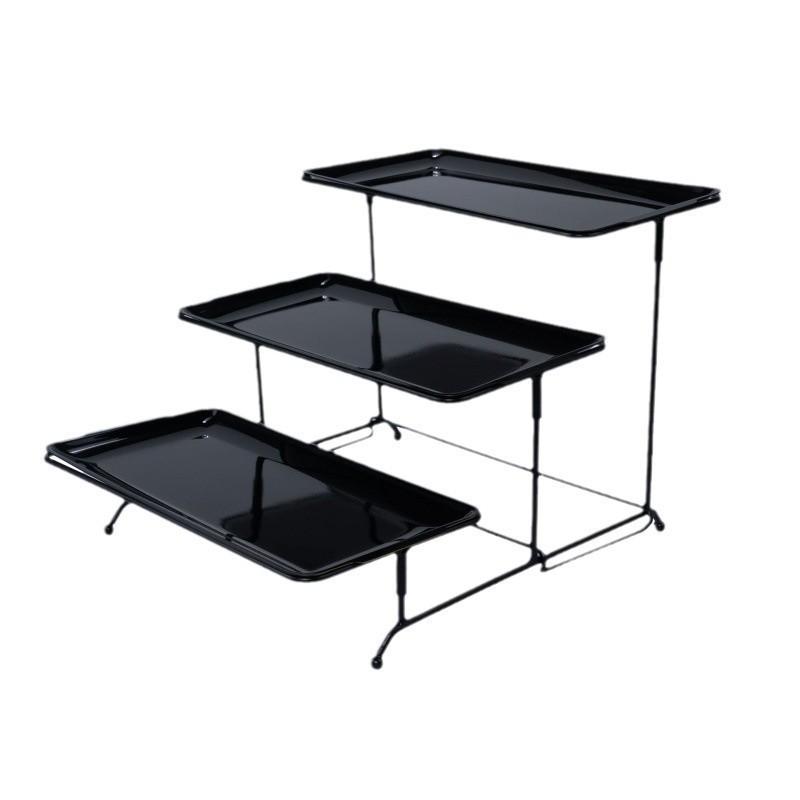 フルーツ皿 レディース ステンレス製 3段 折りたたみ式 ケーキスタンド デザートプレート アフタヌーンティー パーティー