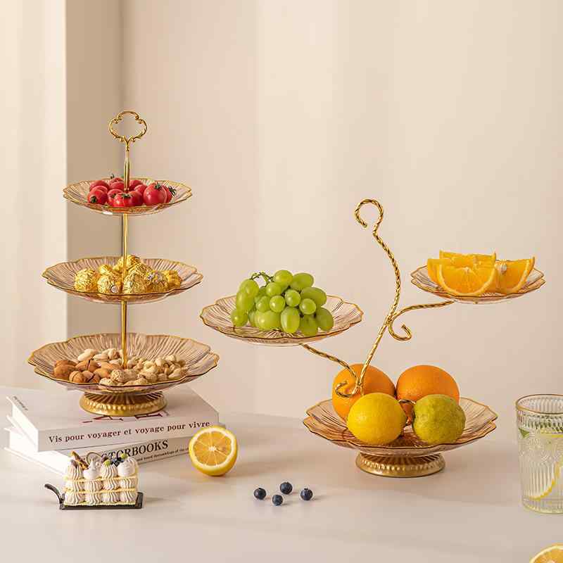 果物入れ レディース ナッツ ドライフルーツ キャンディ 収納 3段 透明 クリア 菓子器 デザートスタンド ティーパーティー アフタヌーンティー