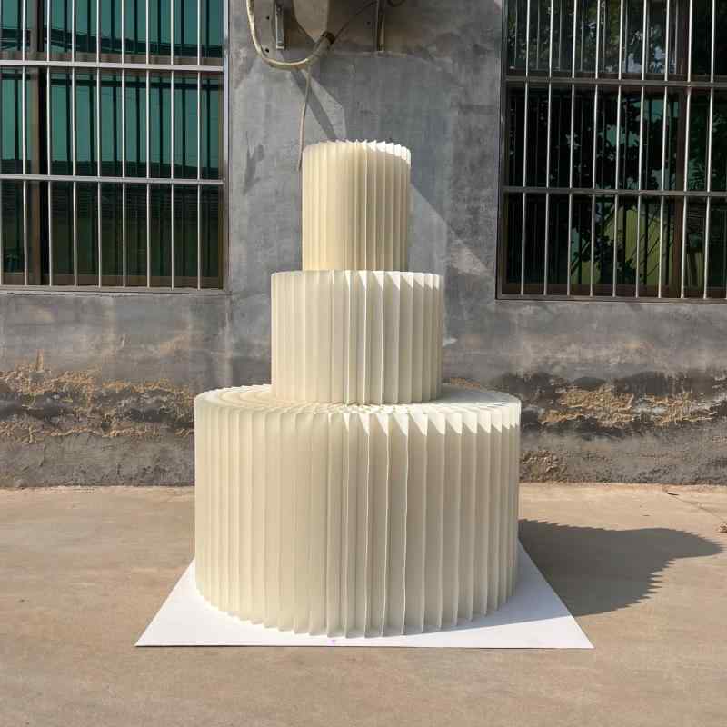 ケーキスタンド ベビー 誕生日 パーティー 3段 デザート 紙製 折りたたみ 収納 乳白色 イベント