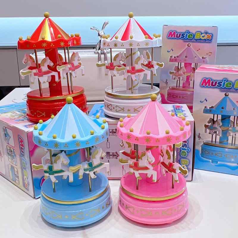 オルゴール メリーゴーラウンド ケーキ装飾 クリスマス デコレーション 観覧車 子供 誕生日 ギフト ウェディング ピンク系 ブルー系 ホワイト レッド