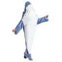 パジャマ レディース メンズ カップル シャーク サメ フランネル あったか 寝袋 ルームウェア 部屋着 かわいい 厚手 ブルー グレー ピンク