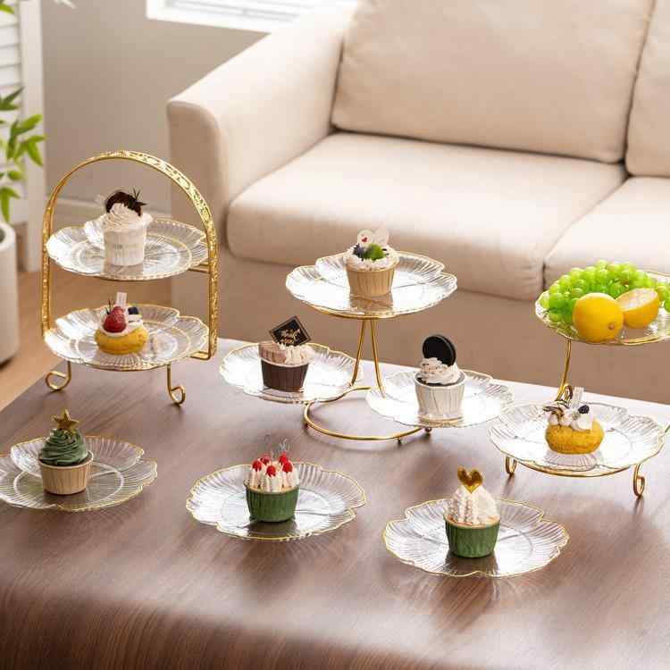 果物皿 ケーキスタンド デザートプレート アフタヌーンティー パーティー ディスプレイスタンド 磁器製 金縁 イベント ウエディング