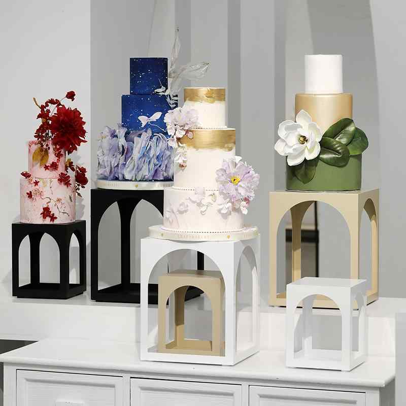 ケーキスタンド ウェディング 欧風 円アーチ型 ディスプレイ台 デザート台 写真撮影道具 ミルクティー..