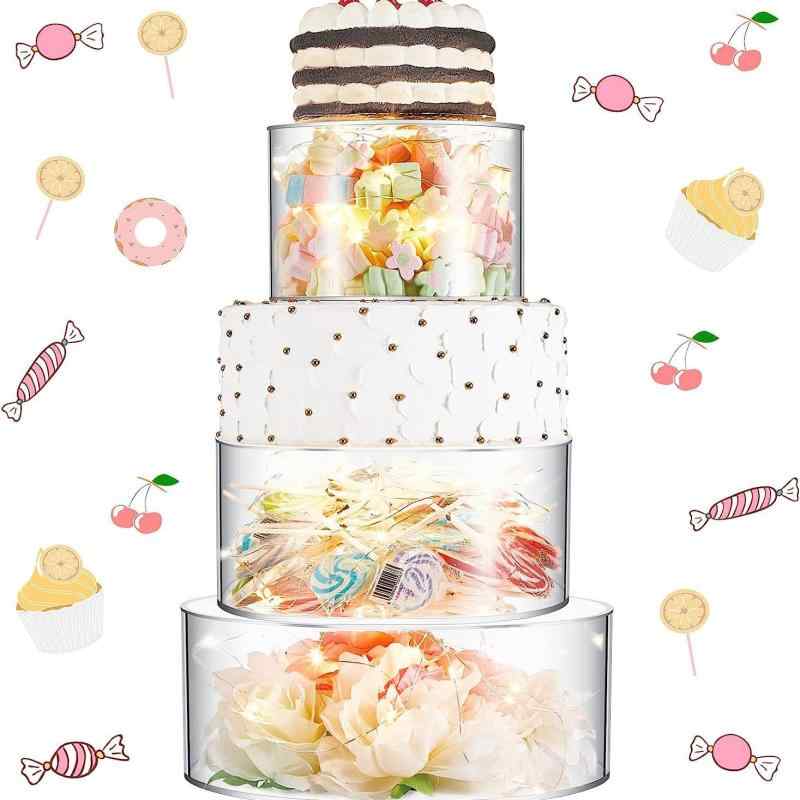 ケーキスタンド 円形 正方形 アクリル ケーキトレイ ウェディング パーティー 宴会 イベント ディスプレイ