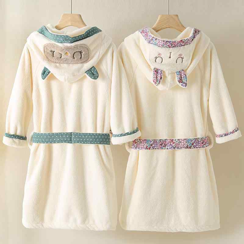 バスローブ キッズ 子供用 秋冬 吸水速乾 フード付き 珊瑚绒 パジャマ 男の子 女の子 部屋着 ルームウ..