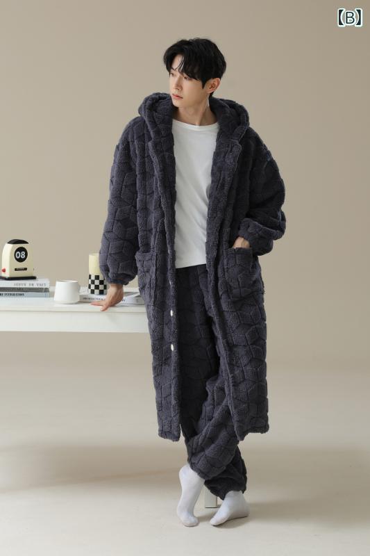 パジャマ レディース メンズ 冬 あったか 寝巻き 部屋着 厚手 フード付き コーラル...