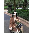 パジャマ レディース かわいい 秋冬 厚手 フランネル 部屋着 寝間着 上下セット ルームウェア 婦人用 M L XL XXL 杏色 ブラウン 襟Vネック