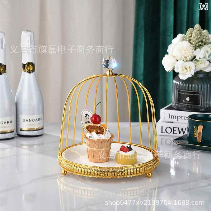 ケーキスタンド 金属製 陶器 アフタヌーンティー デザート ディスプレイスタンド 鳥かご ケーキ台 菓子..