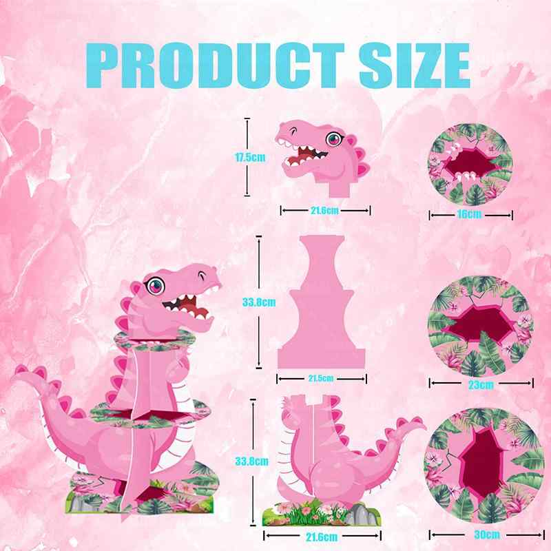 ケーキ台 紙製 3段 恐竜 パーティー 誕生日 ケーキスタンド 紙カップケーキ デザート アフタヌーンティー