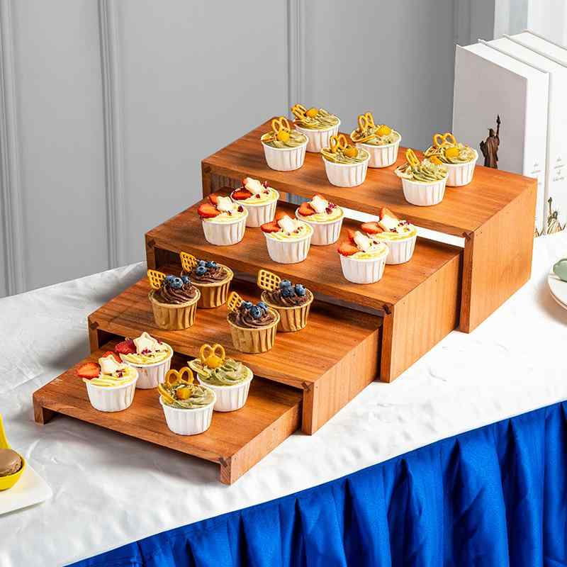 果物皿 木製 デザートスタンド アフタヌーンティー パーティー用 ケーキスタンド スイーツスタンド デ..