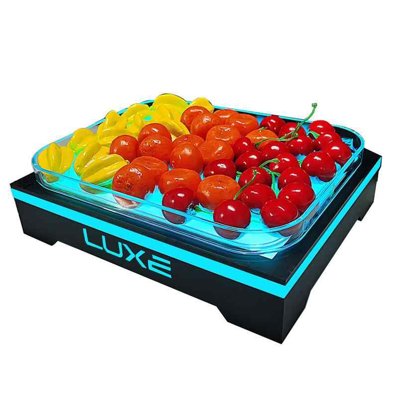 果物皿 光る ステンレス製 多層 3層 アイス模様 KTV バー スナック 菓子皿