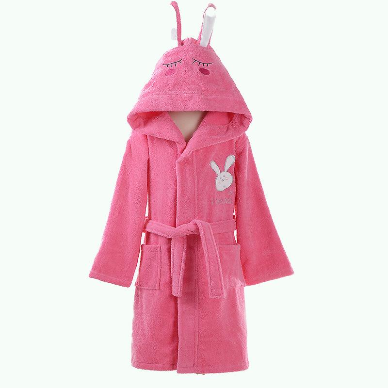 バスローブ キッズ 男女兼用 子供用 綿 厚手 春秋 フード付き バスタオル ピンク イエロー ブルー ホワ..