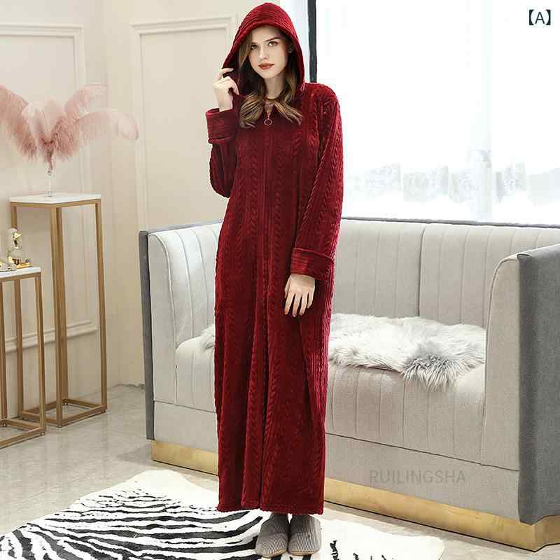 バスローブ レディース メンズ ペア 秋冬 フランネル 暖かい 厚手 ロング丈 ガウン コーラル ベルベット 寝巻き 部屋着 ルームウェア ポリエステル 無地 ふわふわ 2