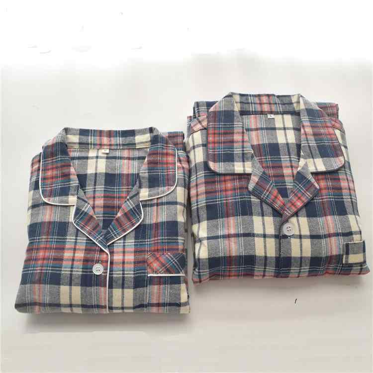 パジャマ レディース 春秋 セットアップ ネル起毛 コットン 格子柄 襟付き 長袖 長ズボン 部屋着 ルー..