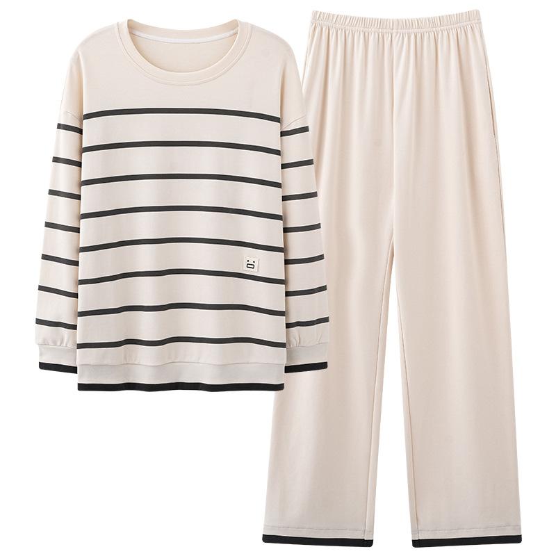 パジャマ メンズ レディース 春秋 長袖 綿100% 薄手 ストライプ 上下セット ルームウェア 部屋着 リラックスウェア